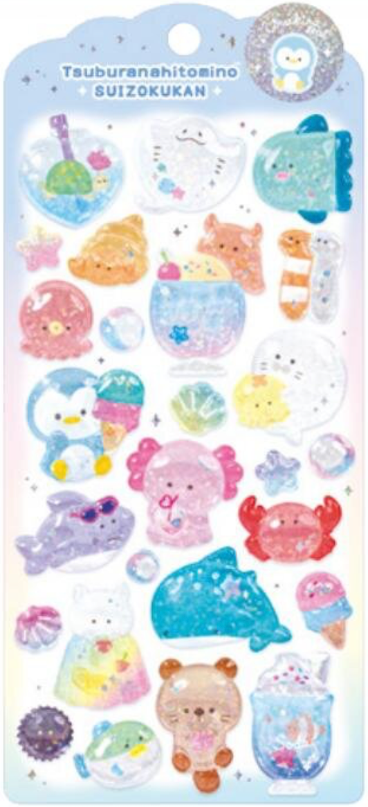 Round Eyes Glossy Sparkle Stickers Aquarium