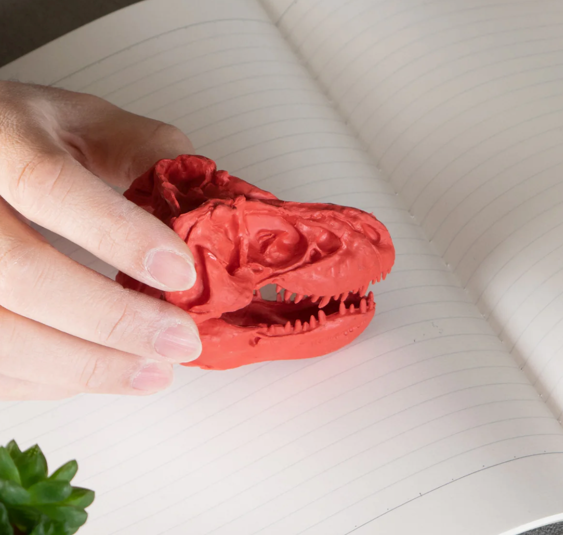 Skull-shaped Eraser Tyrannosaurus Red